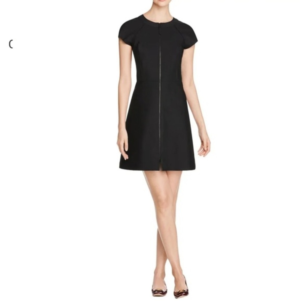 Tory Burch Mackenzie Scuba Dress Black Zipper Size Small EUC